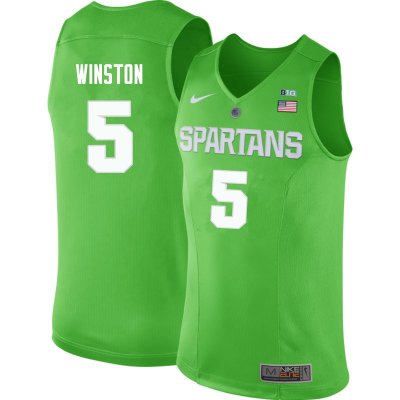 Men Michigan State Spartans NCAA #5 Cassius Winston Green Authentic Nike Stitched College Basketball Jersey QR32O87ND